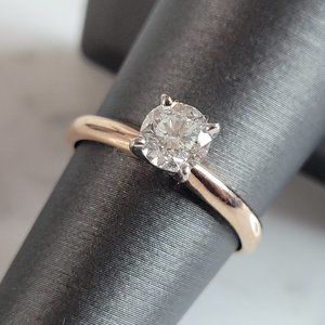 Womens Vintage Estate 14k Rose Gold Diamond Engagement Ring 2.4g #E3696